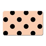 Polka Dots - Black on Apricot Orange Magnet (Rectangular)