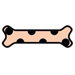 Polka Dots - Black on Apricot Orange Magnet (Dog Bone)