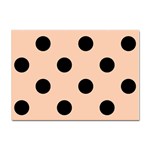 Polka Dots - Black on Apricot Orange Sticker A4 (100 pack)