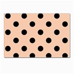 Polka Dots - Black on Apricot Orange Postcard 4 x 6  (Pkg of 10)