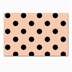 Polka Dots - Black on Apricot Orange Postcards 5  x 7  (Pkg of 10)