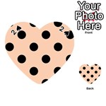 Polka Dots - Black on Apricot Orange Playing Cards 54 (Heart)