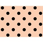 Polka Dots - Black on Apricot Orange Birthday Cake 3D Greeting Card (7x5)