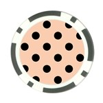 Polka Dots - Black on Apricot Orange Poker Chip Card Guard