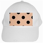 Polka Dots - Black on Apricot Orange Black Cap
