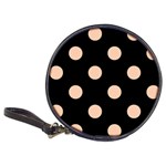 Polka Dots - Apricot Orange on Black Classic 20-CD Wallet