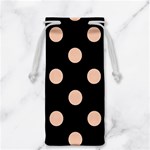 Polka Dots - Apricot Orange on Black Jewelry Bag