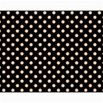 Polka Dots - Apricot Orange on Black Collage 11  x 14 