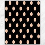 Polka Dots - Apricot Orange on Black Canvas 11  x 14 