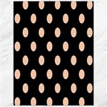 Polka Dots - Apricot Orange on Black Canvas 12  x 16 
