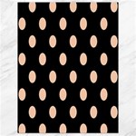 Polka Dots - Apricot Orange on Black Canvas 18  x 24 