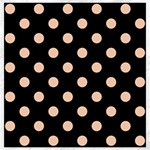 Polka Dots - Apricot Orange on Black Canvas 20  x 20 