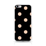Polka Dots - Apricot Orange on Black Apple iPhone 6/6S Silicone Case (Transparent)