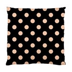Polka Dots - Apricot Orange on Black Standard Cushion Case (Two Sides)