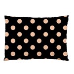 Polka Dots - Apricot Orange on Black Pillow Case (Two Sides)