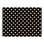 Polka Dots - Apricot Orange on Black Double Sided Flano Blanket (Mini)