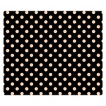 Polka Dots - Apricot Orange on Black Double Sided Flano Blanket (Small)