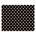 Polka Dots - Apricot Orange on Black Double Sided Flano Blanket (Large)