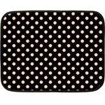 Polka Dots - Apricot Orange on Black Fleece Blanket (Mini)