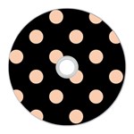 Polka Dots - Apricot Orange on Black CD Wall Clock