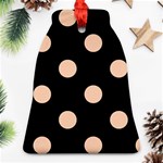 Polka Dots - Apricot Orange on Black Ornament (Bell)