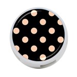 Polka Dots - Apricot Orange on Black 4-Port USB Hub (Two Sides)