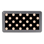 Polka Dots - Apricot Orange on Black Memory Card Reader (Mini)