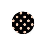Polka Dots - Apricot Orange on Black Golf Ball Marker (4 pack)