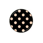 Polka Dots - Apricot Orange on Black Hat Clip Ball Marker