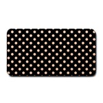 Polka Dots - Apricot Orange on Black Medium Bar Mat