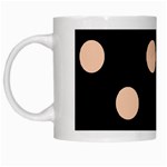Polka Dots - Apricot Orange on Black Black Mug
