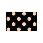 Polka Dots - Apricot Orange on Black Sticker Rectangular (100 pack)