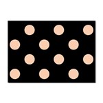 Polka Dots - Apricot Orange on Black Sticker A4 (100 pack)