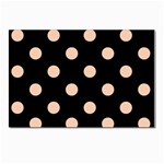 Polka Dots - Apricot Orange on Black Postcard 4  x 6 