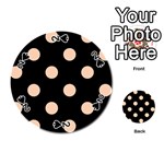 Polka Dots - Apricot Orange on Black Playing Cards 54 (Round)