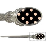 Polka Dots - Apricot Orange on Black Letter Opener