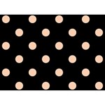 Polka Dots - Apricot Orange on Black Birthday Cake 3D Greeting Card (7x5)