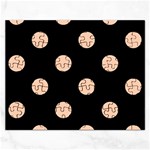 Polka Dots - Apricot Orange on Black Jigsaw Puzzle (Rectangular)