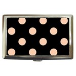 Polka Dots - Apricot Orange on Black Cigarette Money Case