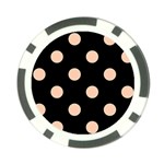 Polka Dots - Apricot Orange on Black Poker Chip Card Guard (10 pack)