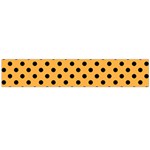 Polka Dots - Black on Pastel Orange Flano Scarf (Large)