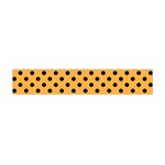 Polka Dots - Black on Pastel Orange Flano Scarf (Mini)