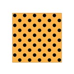 Polka Dots - Black on Pastel Orange Satin Bandana Scarf