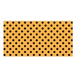 Polka Dots - Black on Pastel Orange Satin Shawl
