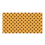 Polka Dots - Black on Pastel Orange Satin Wrap