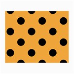 Polka Dots - Black on Pastel Orange Small Glasses Cloth