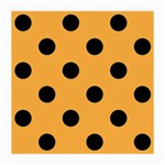 Polka Dots - Black on Pastel Orange Medium Glasses Cloth (2 Sides)
