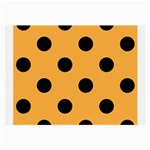 Polka Dots - Black on Pastel Orange Large Glasses Cloth