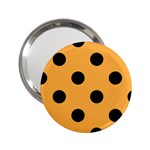 Polka Dots - Black on Pastel Orange 2.25  Handbag Mirror