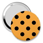 Polka Dots - Black on Pastel Orange 3  Handbag Mirror